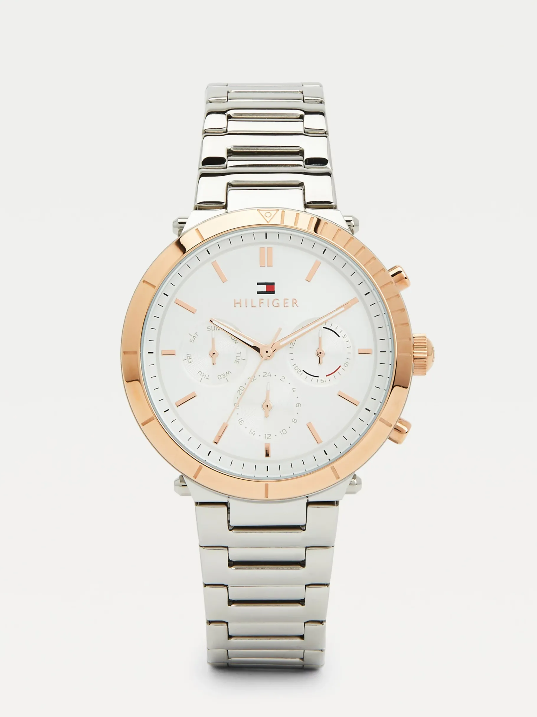 Tommy Hilfiger Zweifarbige Sportuhr SILVER Discount