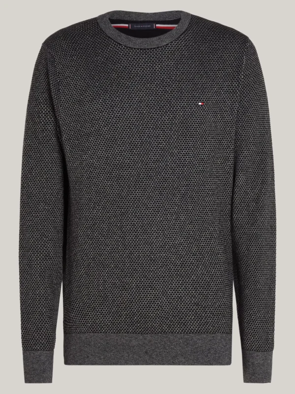 Tommy Hilfiger Zweifarbiger Pullover mit Kaschmir BLACK MULTI Online